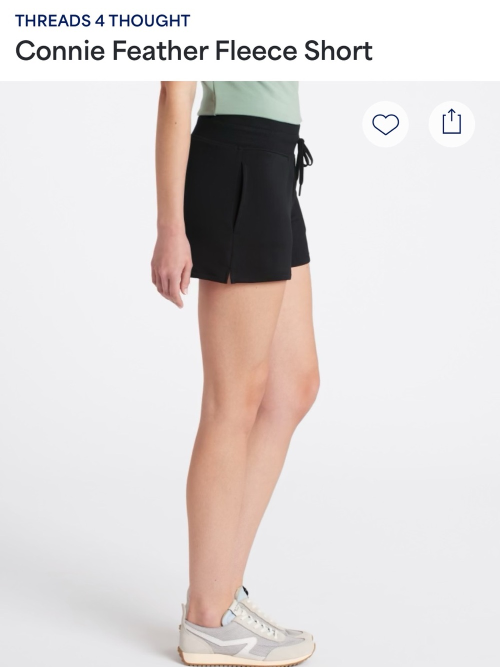 Threads 4 Thought Connie Feather Fleece Short - Black
